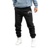 Men's Sweatpants Printed Joggers Drawstring Pocket Pants Tapered Elastic Waist Athletic Run Work Comfort Active Pants Black view 1