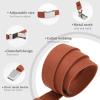 AWAYTR Boys Canvas Web Belts - Adjustable School Uniform Youth Belt Kids Golf Belt with Silver Flip-Top Buckle (90cm,Brown) view 2
