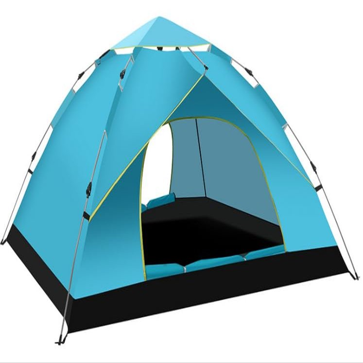 Outdoor Camping Tent, 2/3/4/5/6 Person Dome Tent with Easy Setup, Full Automatic, Sun and Rain Proof (220 * 140 * 125cm, Beige)