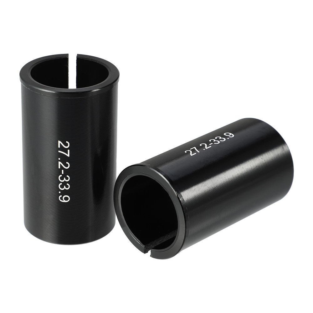 X AUTOHAUX 2 Pcs 27.2mm to 33.9mm Bicycle Bike Seat Post Tube Adapter Seatpost Reducing Sleeve Adapter Aluminium Alloy Black
