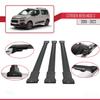apline Compatible with Citroen Berlingo 3 (K9) 2019-2022 Fly Model Car Roof Rack Cross Bar Black Aluminium 3 Bars view 4