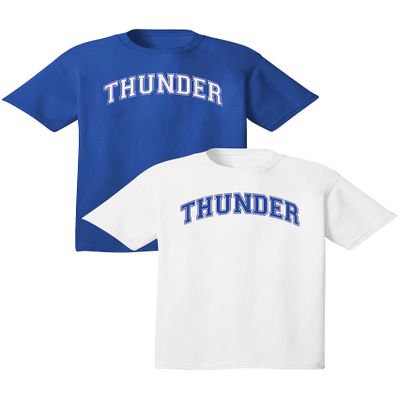 Fashion Greek TCTG School Mascot T-Shirt Thunder Blue/White X-Large Short Sleeve 2-Pack