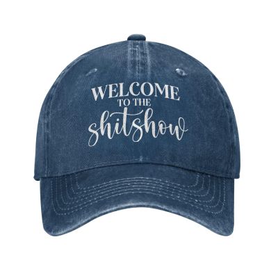 Beafoliya Funny Hat Welcomes to The Shit Show Hat Women Dad Hats Graphic Cap Navy Blue
