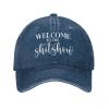 Beafoliya Funny Hat Welcomes to The Shit Show Hat Women Dad Hats Graphic Cap Navy Blue view 1