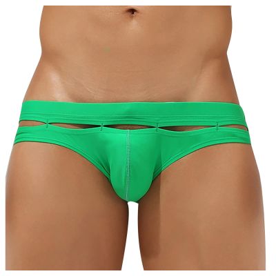 Ctreela Personalized Bikini Undies for Men Low Rise Sexy Cut Out Briefs Micro Bikinis Swim Briefs Hollow Out Underwear Green