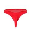 Ctreela Ice Silk Elephant Nose Panties for Men Long Pouch Hip Briefs Low Rise Male Lingerie Adult Honeymoon Gift for Sex Red view 2