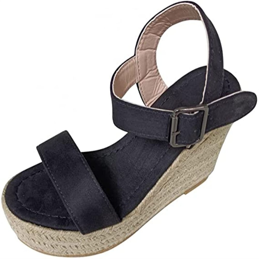 Ladmiple Wedge Shoes For Women Low Heel Womens Espadrilles Sandals Flats,Women's Platform Sandals Espadrille Wedge Summer Ankle Strap Studded Open Toe Sandal
