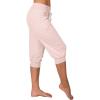 Canbebig Sweatpants for Women Capri Pants Cropped Jogger Running Pants Lounge Loose Fit Drawstring Waist Trousers with Pockets Pink view 2
