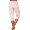 Canbebig Sweatpants for Women Capri Pants Cropped Jogger Running Pants Lounge Loose Fit Drawstring Waist Trousers with Pockets Pink view 3
