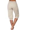 Canbebig Sweatpants for Women Capri Pants Cropped Jogger Running Pants Lounge Loose Fit Drawstring Waist Trousers with Pockets Beige view 3