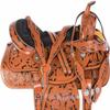 Premium Leather Western Barrel Racing Horse Saddle Tack Set Size 10" to 19" Inches Brown with Black Seat Handmade Tooled Saddle ME-WLS-137 (10" Seat) view 1