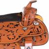 Premium Leather Western Barrel Racing Horse Saddle Tack Set Size 10" to 19" Inches Brown with Black Seat Handmade Tooled Saddle ME-WLS-137 (10" Seat) view 3