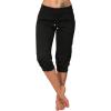 Canbebig Sweatpants for Women Capri Pants Cropped Jogger Running Pants Lounge Loose Fit Drawstring Waist Trousers with Pockets Black view 2