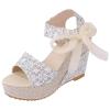Ladmiple Womens Sandals Size 7 Womens Espadrilles Wedges Sandals Heels Open Toe Tie Lace Up Platform Ankle Strap Summer Dress Shoes view 1