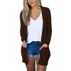 Cardigans for Women Thin Summer Beach Cardigan Lightweight Cover Ups Solid Open Front Cardigans Outwear with Pockets Brown view 1