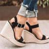 Ladmiple Black Wedges For Women Sexy Sandals for Women, Platform Ankle Strap Womens Sandals Open Toe Espadrille Wedge Sandals for Women Concise Casual Summer Womens Shoes view 2