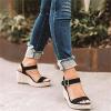 Ladmiple Black Wedges For Women Sexy Sandals for Women, Platform Ankle Strap Womens Sandals Open Toe Espadrille Wedge Sandals for Women Concise Casual Summer Womens Shoes view 3
