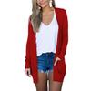 Cardigans for Women Thin Summer Beach Cardigan Lightweight Cover Ups Solid Open Front Cardigans Outwear with Pockets Red view 1
