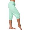 Canbebig Sweatpants for Women Capri Pants Cropped Jogger Running Pants Lounge Loose Fit Drawstring Waist Trousers with Pockets Mint Green view 2