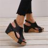 Ladmiple Womens Wedges Shoes Women's Closed Toe Espadrilles Wedges Tie Up Wedge Sandals Women's Elastic Ankle Strap Espadrilles Wedge Sandals view 3