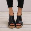 Ladmiple Womens Wedges Shoes Women's Closed Toe Espadrilles Wedges Tie Up Wedge Sandals Women's Elastic Ankle Strap Espadrilles Wedge Sandals view 4