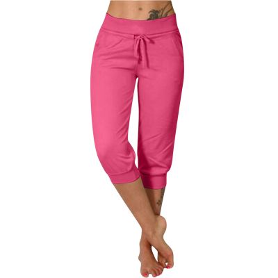 Canbebig Sweatpants for Women Capri Pants Cropped Jogger Running Pants Lounge Loose Fit Drawstring Waist Trousers with Pockets
