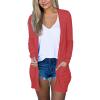 Cardigans for Women Thin Summer Beach Cardigan Lightweight Cover Ups Solid Open Front Cardigans Outwear with Pockets Watermelon Red view 1
