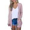Cardigans for Women Thin Summer Beach Cardigan Lightweight Cover Ups Solid Open Front Cardigans Outwear with Pockets Pink view 2