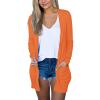 Cardigans for Women Thin Summer Beach Cardigan Lightweight Cover Ups Solid Open Front Cardigans Outwear with Pockets Orange view 1