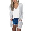 Cardigans for Women Thin Summer Beach Cardigan Lightweight Cover Ups Solid Open Front Cardigans Outwear with Pockets White view 1