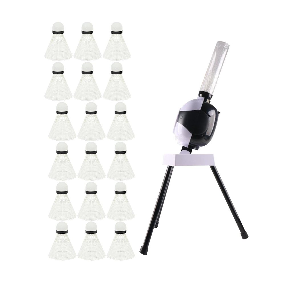 Tachiuwa Automatic Badminton Serve Machine Badminton Ball Tosser Badminton for Kids, with 18 Badmintons