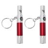 VANZACK 2pcs Survival Keychain Survival Flashlights Camping Flashlight Outdoor Survival Whistles LED Lights Whistle Camping Whistle Emergency Whistle Compass Whistle for Outdoor Key Chain view 1