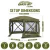 CLAM Pop Up Screen Tent, Outdoor Camping Gazebo Canopy, Pavilion, 12.5', Green - Heavy-Duty Portable Screened Shelter with Netting for Beach, Patio, and Backyard view 2