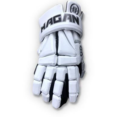 HAGAN H-9.0 Lacrosse Style Player Glove (White, X-Small)