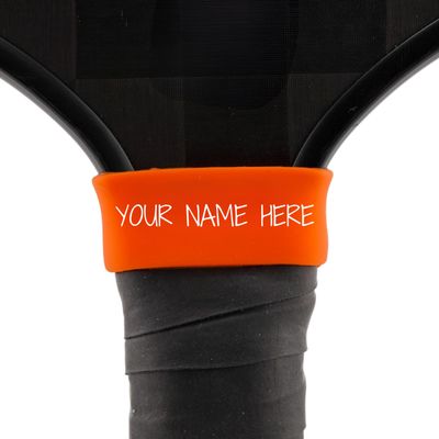 Customized Pickleball Paddle Band Tangerine Orange | Custom Silicone Name Grip for Racket, Tennis & Racquetball Premium Customized Sport Accessory Personalized Paddle Band - Ships Fast from USA