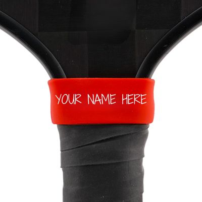 Customized Pickleball Paddle Band Vibrant Red | Custom Silicone Name Grip for Racket, Tennis & Racquetball Premium Customized Sport Accessory Personalized Paddle Band - Ships Fast from USA