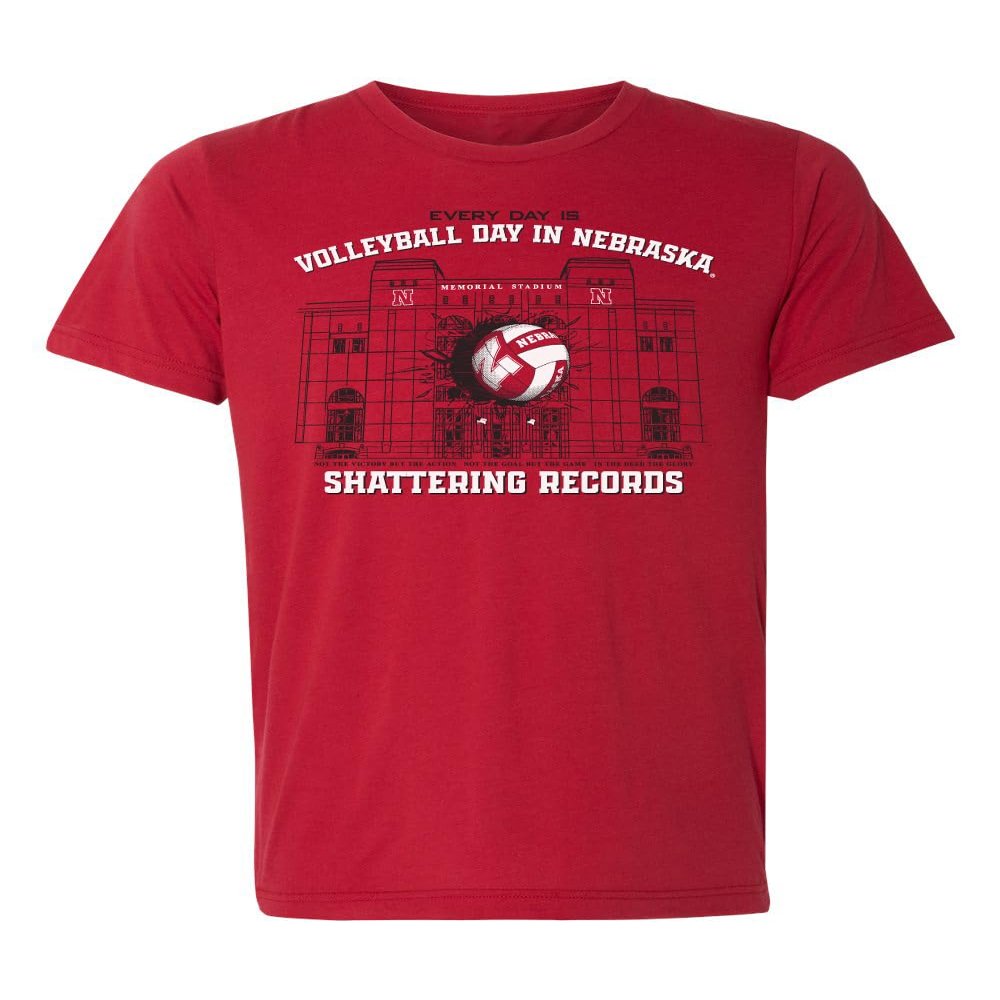CornBorn Husker Womens Shirts - Premium Tri-Blend Volleyball Day in Nebraska - Solid Red Tri-Blend - Medium
