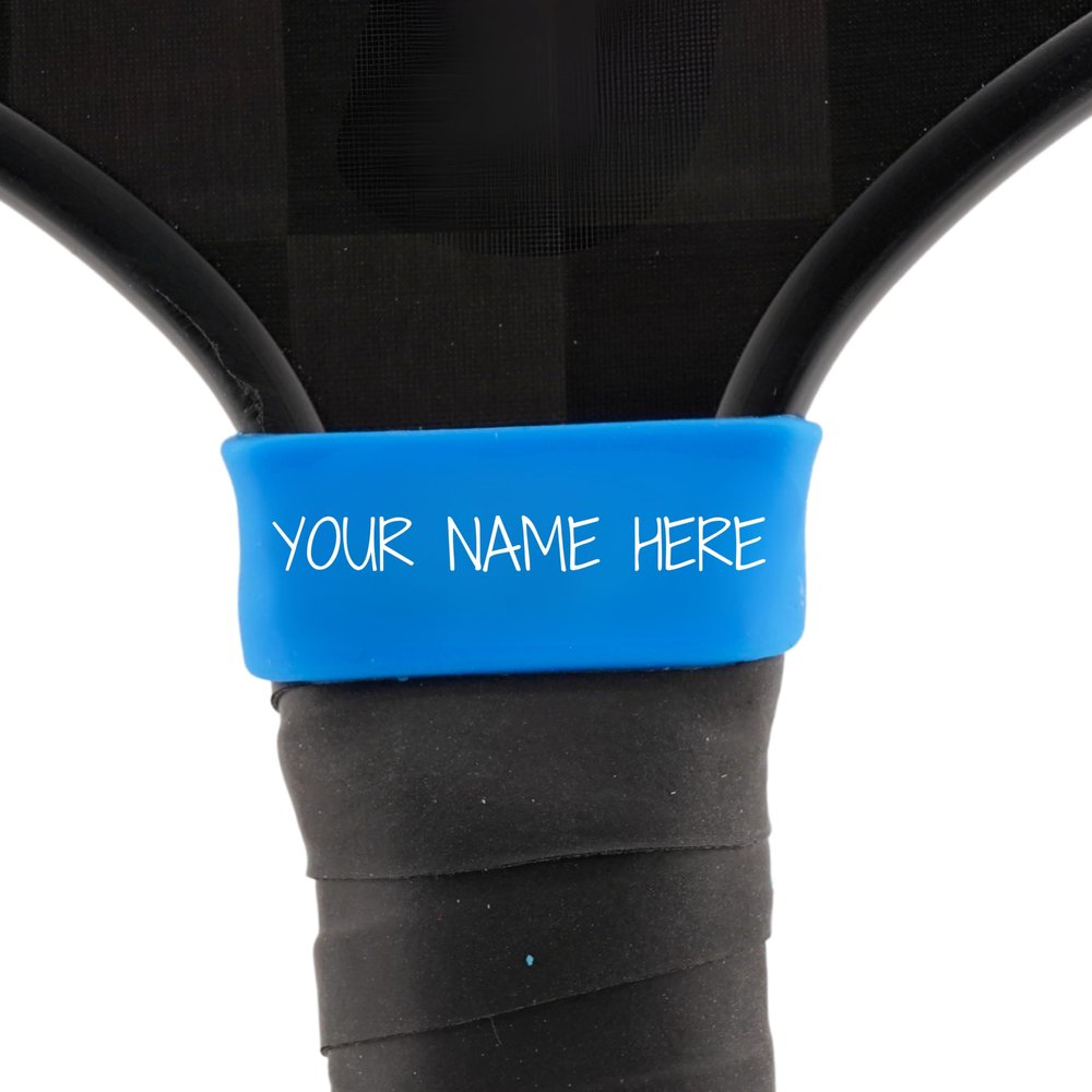 Customized Pickleball Paddle Band Polar Blue | Custom Silicone Name Grip for Racket, Tennis & Racquetball Premium Customized Sport Accessory Personalized Paddle Band - Ships Fast from USA