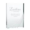 Baudville Engraved Trophy - Rectangular Shaped with Chiseled Details - Quick - Clear Acrylic - Award for Employees - Personalized Engraving Three Lines and Pre-Written Verse Selection view 1