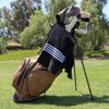 Golf Guys The Tour Towel | Large Caddy Terry Cloth, Absorbent 19 in x 44 in, Center Cut, Perfect Hang Cart Accessory and Bag, Black with White Stripes view 2