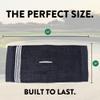 Golf Guys The Tour Towel | Large Caddy Terry Cloth, Absorbent 19 in x 44 in, Center Cut, Perfect Hang Cart Accessory and Bag, Black with White Stripes view 4