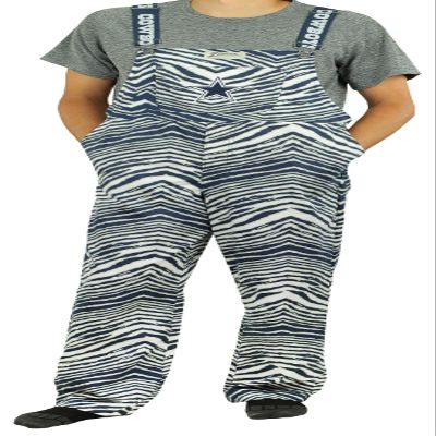 Zubaz NFL Men's Zebra Bib Overalls with Scattered Logo Liner, Dallas Cowboys, XX-Large