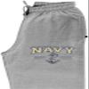 CornBorn Navy Sweat Pants - Premium Fleece U.S. Navy 3 Stripe Anchor Logo - Gray - Medium view 2