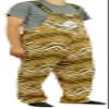 Zubaz NFL Men's Zebra Bib Overalls with Scattered Logo Liner, Pittsburgh Steelers, XX-Large view 3