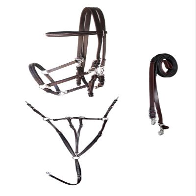 CHALLENGER PVC Endurance 3-Piece Set Halter Bridle Combo Breast Collar Reins 40MIB01BR