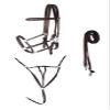 CHALLENGER PVC Endurance 3-Piece Set Halter Bridle Combo Breast Collar Reins 40MIB01BR view 1