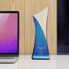 Baudville Custom Engraved Trophy - Tower Award - Sapphire Crystal Award - Quick - Personalized Engraving Up to Three Lines and Pre-Written Title Selection view 4