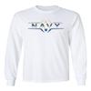 CornBorn Navy Apparel Men - Long Sleeve Navy Football Laces - White - Medium view 1