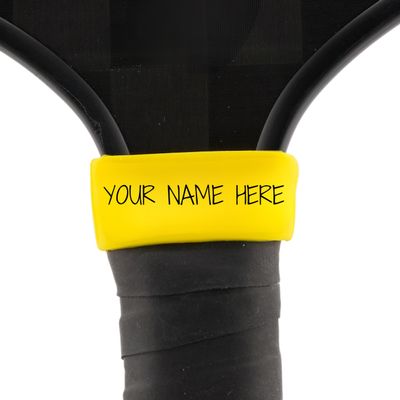 Customized Pickleball Paddle Band Sunny Yellow | Custom Silicone Name Grip for Racket, Tennis & Racquetball Premium Customized Sport Accessory Personalized Paddle Band - Ships Fast from USA
