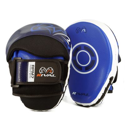 RIVAL Boxing RPM7 Fitness Plus Punch Mitts - Curved Striking Surface, Hook and Loop Wrist, Ergonomic Fit, and Padded Finger Protector